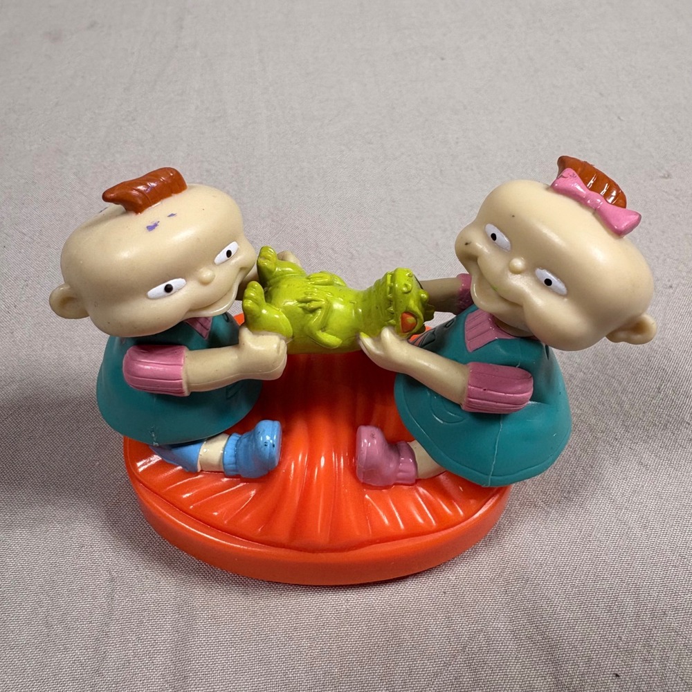 Vintage 1998 Burger King Rugrats Phil and Lil Reptar Wind Up‎ Toy Nickelodeon